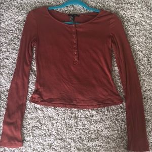 Forever 21 button up tight long sleeve shirt
